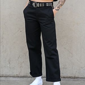 Dickies black crop roll hem pants NEW